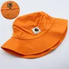 Vêtements de travail de pêcheur en plein air, étiquette en cuir, chapeau de bassin pour enfants à bord large, loisir étudiant polyvalent de protection solaire