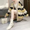 Knits de mujeres Europa Station Style Lazy Long-longitud Midding Cardigan Coat Winter Knited Sweater Jacquard Fashion Fashion Top