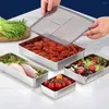 Opslagflessen spekcontainer voor koelkast 304 roestvrijstalen luchtdichte delicatesbox veilige keukenvoedselcontainers