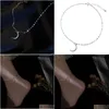 Anklets romantiska månen ankel för kvinnor enkel y personlighet student stil färsk grön diamant design droppleverans smycken dhojt