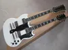 Hela ny ankomst 6 12 strängar Double Neck Custom Guitar SG 1275 White Electric Guitar8807999