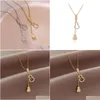 Pendant Necklaces Tassel Micro Inlaid Diamond Double Gourd Necklace For Women Drop Delivery Jewelry Pendants Dhd9C