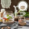 Vases Glass Planter Vase Terrarium en bois en vrac Décor de mariage créatif Micro Paysage Bouteille pour chambre