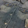 Xinxinbuy Мужчины дизайнерская куртка панель панель джинсовая ткань граффити