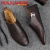 Chaussures décontractées printemps automne hommes authentique en cuir luxe rétro rétro polyvalent sole moche simples pour mocassins robe à plat