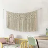 Gobeliny 108 65 cm MacRAme Tapestry Dekoracja ślubna W tle tła ściana zasłony wisząca bawełniana ręcznie robiona salon beżowy