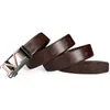 Ceintures de boucle automatique formelle ceinture pour hommes en cuir marron pantalon de ceinture à cliquet coulissant courroie détachable Businessc420407