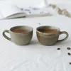 Tasses sous glaçure en céramique colorée tasses de couleur solide minimalisme grande capacité verte verre américain tasse de café créatif