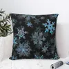 Pillow Embroidered Snowflakes On Dark Merry Christmas And Happy Year Santa Claus Elk Snowflake Throw Case Cojines Covers DIY