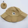 Vêtements de travail de pêcheur en plein air, étiquette en cuir, chapeau de bassin pour enfants à bord large, loisir étudiant polyvalent de protection solaire