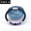 Bracelets de charme Top Moda Strand Bracelet Nature Stone Stone Shopskin Bangle com pulseira magnética para mulheres homens