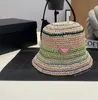 Mujeres Diseñador Bucket Hat Summer Colorido Paja hecho a mano Sombreros de ganchillo diseñador de lujo Fisherman Sun Hats Beach Beanies Gails Fashion Knit Tabs Panamá