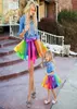 Girls Tutu kjolar prinsessan balett kjol barn designer kläder baby regnbåge mini kjolar scen dane bär pettiskirts bälte dance ski3058955