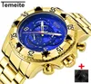 Drop Temeite Men Watch Chronograph Gold Business Quartz regarde les hommes imperméables Sport Military Male Hommes 3795542