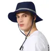 Bodet de chapeaux à bord large pour hommes Spring / Summer Suncreen Séchage rapide et imperméable réglable UPF50 + Storage Sports extérieurs Q240403