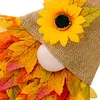 Dekoratif Çiçekler 1 PCS Şükran Günü Malzemeleri Hasat Sezon Ayçiçeği Kapısı Asılı Lamba İpi ile Sonbahar Çelenk Gösterildiği Gibi
