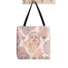 Einkaufstaschen Frauen Käufer Tasche Face Linie Kunst Patten Pastell Kawaii Harajuku Leinwand Mädchen Handtasche Schulter Dame