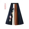 Skirts Women's Printed Pleated Skirt Half Length High Waist Covering Crotch Slimming Mid Spring Summer Purchase