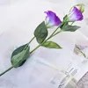 Flores decorativas hermosas falsas eustoma flor realista portátil falsa de seda bonita