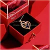 Regalo per le forniture per feste di eventi per donne Eternal Rose Box W Heart Necklace I Love You to the Moon and Back Flower Jewelry Valentine Dh5fs