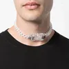 Ketten Fischscheibe HipHop Acrylkettenschloss Halskette für Männer Frauen Punk transparente Schnallen Anhänger Halsketten Männliche Schmuck Geschenk