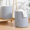 Storage Baskets Foldable high-capacity cotton linen storage basket underwear socks toys container Tidy bathroom living room yq240407