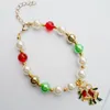 Charm Bracelets Fashion Christmas Gifts For Women Bohemia Pearl Red Crystal Bracelet Set Auger Bell Pendant