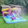 4mlx3mwx2mh (13.2x10x8.2ft) Uppblåsbar vatten Slide Park Bouncy Castle Bounce House Jumper Combo för barn utomhusfest med luftblåsare