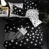 Ensembles de literie linge de lit géométrique Deep Nordic Kids Duvet AW41 # COUVERTURES COUVERTURES KING DOUBLE TIME NOIR