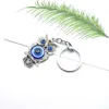 Keychains Lanyards Blue Evil Eye Owl Keychain Womens Pendant Lucky Charm Animal Car Keyring Fashion Jewelry Bag Accessories Gift Q240403