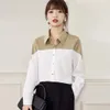 Women Shirts and Blouses Spring Female Blouse Vintage Long Sleeve Casual Basic Tops Turndown Collar OL Style 240407