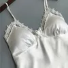 مثيرة الملابس الداخلية نساء ساتان الحرير بيجاما الصيف السباغيتي حزام Sleepwear 240402