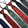 Neck Ties New Suit Business Zipper Tie for Man 48*7cm 1200 Pins High-end Polyester Neck Tie Striped Solid Color Grid Flower Ties 240407