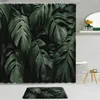 Shower Curtains Tropical Plant Leaves Curtain Set Polyester Fabric Palm Leaf Bath Toilet Non-slip Mat Foor Rug Carpet