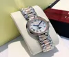 Luxury Uhrenqualität Diamond Lünette Frauen Edelstless Uhren Mondphasen -Zifferblatt Quarz Bewegung Armbanduhren vereisen Uhr 8241616