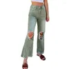 Jeans femminile femminile strappato a vita alta fidanzata sciolto in forma elastici di jeans elandese pantaloni sexy vintage anni '90