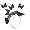 Berets 3d Butterfly Headband Party Supplies for Decorations Wedding Halloween Plastic Cosplay Performance Damesmeisjes Girls jurken