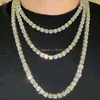 Kvinnliga män hiphop isade ut fina smycken Sterling Sier 8mm halsband VVS Moissanite Diamond Tennis Chain