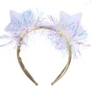 Clip per capelli femminile ragazze Happy Year Headband 2024 Star Boppers Tinsel Paiugine H Hoop