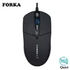 Möss Forka USB Wired Computer Mouse Silent Click LED Optical Gamer PC Laptop For Office Home Use H240407