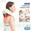 Ganzkörpermassagel elektrischer Hals und Rücken drahtloser Schulterkneten Massage Kissen Halsmuskel Entspannende Schal 240408