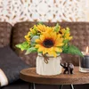Dekorative Blumen künstliche Hortensie mit Vase Home Hochzeit gefälschte Pflanze für Dekorationszubehör Blumenarrangement