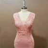 Casual klänningar härlig rosa sjöjungfru 2024 aftonklänning se genom tillbaka chic applikationer satin golvlängd lång formell klänningar för prom party