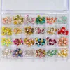 Nail Decoration Set with 1 Boxes 240Pcs Nail Art 3D Rhinestones Big Mix Sizes 3D Crystal Diamonds Metal Charms Gems Stones M1 240401