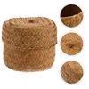 Vasi da 2 pezzi Flower Box Basket Woven Sundries Storage Piccolo Organizzatore Contenitore per la casa Regalo per coperchio al mare di alghe