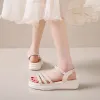 2024 Sommerzeit Neue Frauen komfortable Sandalen im Freien breite Fuß Casual Pearl Eleganzschuhe runden auf Plus Size Sandalias Mujer 38-40