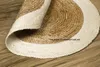 Tapijten Tapijten Jute en katoenen gevlochten natuurlijke ronde tapijt 60 cm voor huis woonkamer