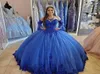 Princesa azul real Quinceanera Vestidos 2020 Apliques de renda Sweetheart Laceup Corset Back Sweet 16 Dresses Dressão de noite