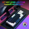 Tangentbord HXSJ A877 WIRED K87 RGB Streamer Mini Gaming Keyboard Justerbar bakgrundsbelysta 25 Key ConflictFree Membran Keyboard för Game/Office