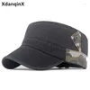 Берец весенний осенний плоские кепки для мужчин, стиральные хлопковые военные шляпы, личность винтажная спортивная гольф -шапка.